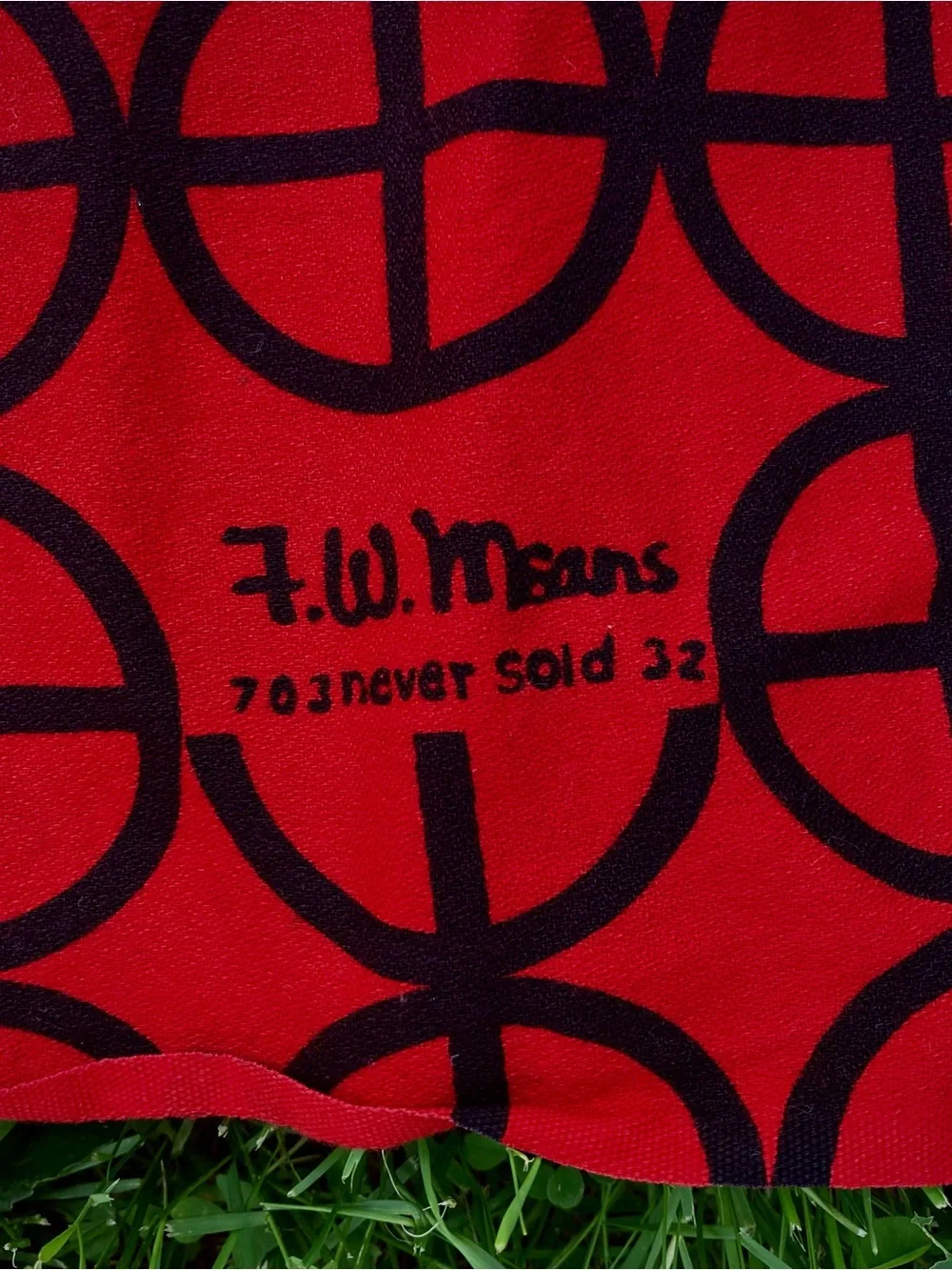Red and Black Retro Mod Geometric Tablecloth by FW Means - Dining Table Linen
